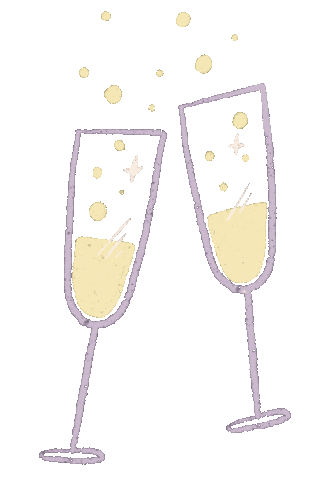 Gif sketch of sparkling wine glasses